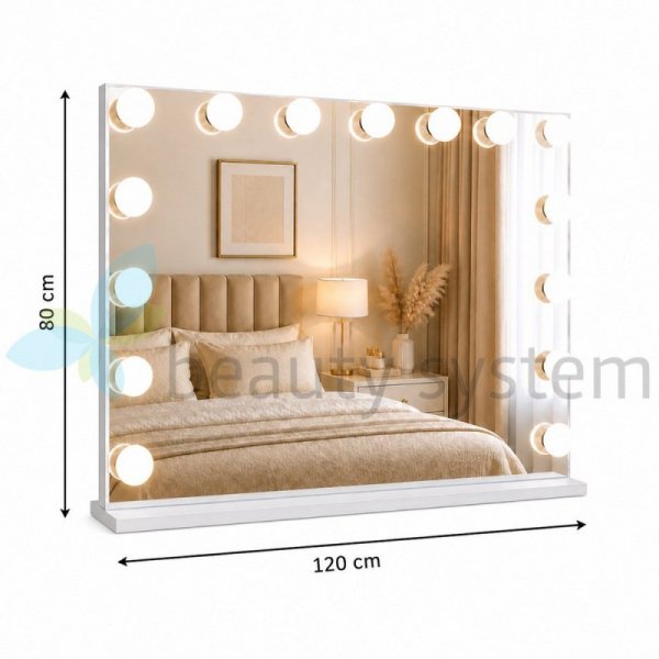 LUSTRO PODśWIETLANE LED HOLLYWOOD 120X80CM
