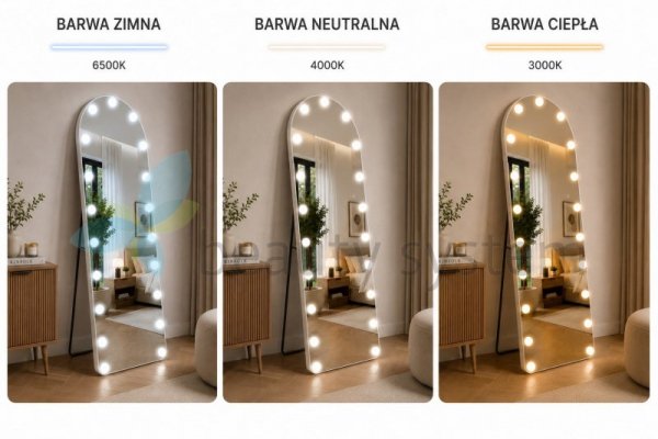 LUSTRO STOJąCE PODśWIETLANE LED HOLLYWOOD 160X50CM