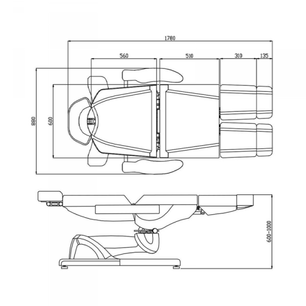 Fotel kosmetyczny do pedicure elektryczny obrotowy Azzurro 869AS 5 silników biały