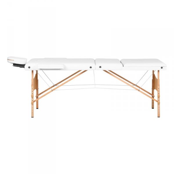 Stół składany do masażu drewniany Balance Lux 3 segmentowy 190x70 biały