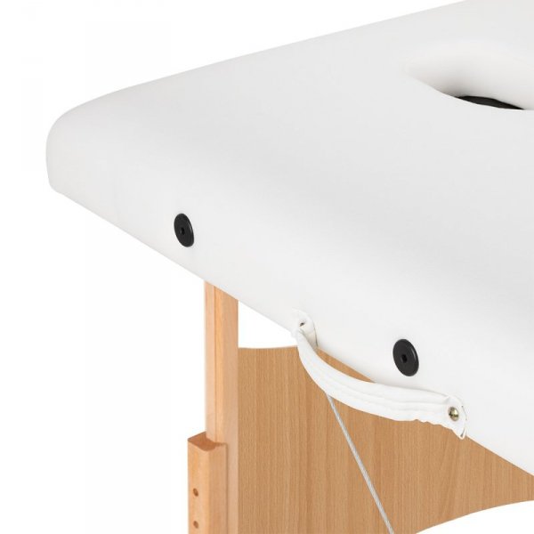Stół składany do masażu drewniany Balance Lux 3 segmentowy 190x70 biały