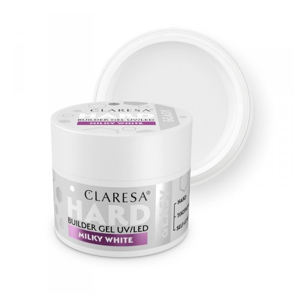 Claresa Żel budujący Hard&easy builder gel milky white 12g