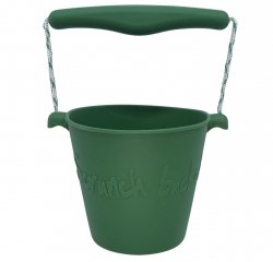 Składane wiaderko do wody i piasku Scrunch Bucket - Ciemny Zielony