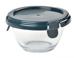 BEABA Okrągły pojemnik słoiczek szklany Pyrex z hermetycznym zamknięciem 200 ml dark blue