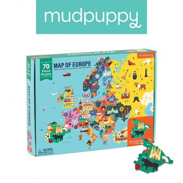 Mudpuppy Puzzle Mapa Europy z elementami w kształcie państw 5