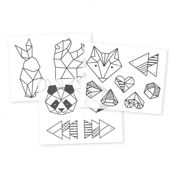 Zestaw kreatywny do tworzenia biżuterii z kurczliwego plastiku Geometrix 8+, Janod www.tuliki.pl