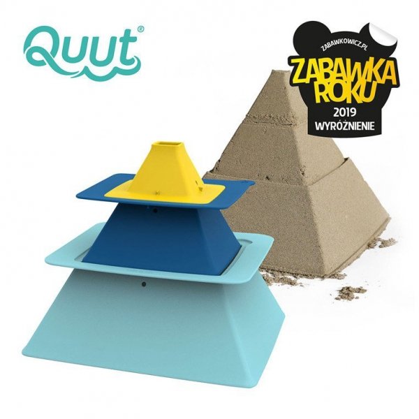QUUT Zestaw 3 foremek do piasku Piramida Pira Vintage Blue Deep Blue Mellow Yellow