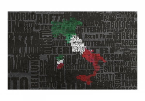 Fototapeta - Text map of Italy