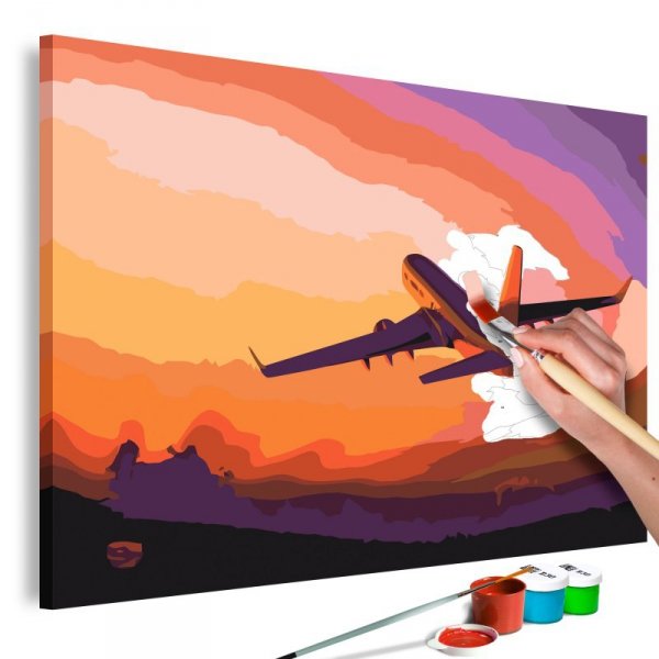 Obraz do samodzielnego malowania - Samolot w przestworzach