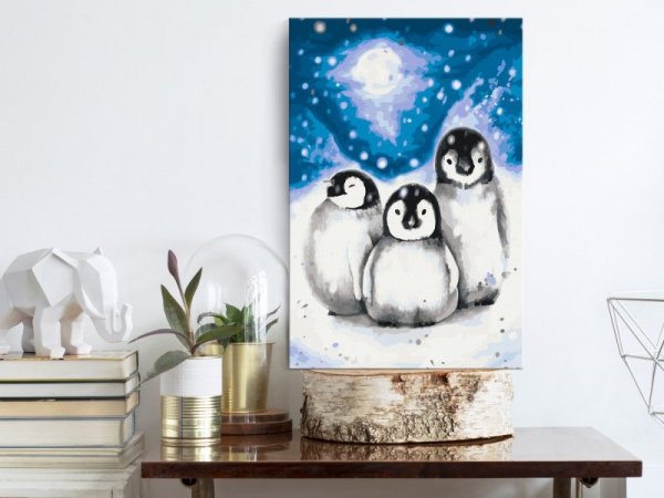 Obraz do samodzielnego malowania - Trzy pingwiny