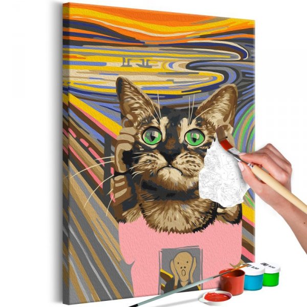 Obraz do samodzielnego malowania - Kocia panika