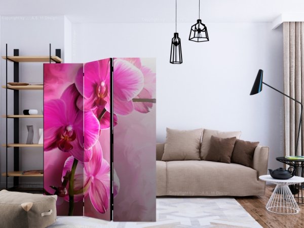 Parawan 3-częściowy - Różowa orchidea [Room Dividers]