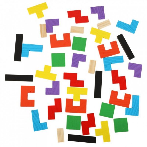 Puzzle drewniane układanka tetris klocki 40el.