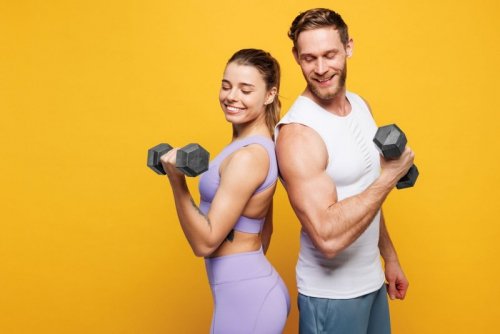 Hantle sześciokątne zestaw 2x1 kg ciężarki do ćwiczeń obciążniki fitness szare ModernHome
