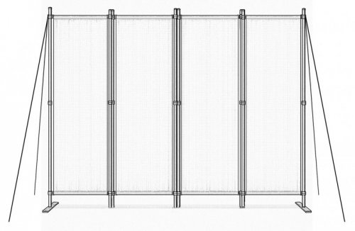 Składany parawan ogrodowy pokojowy 4-panelowy 167x216 cm beżowy MultiGarden