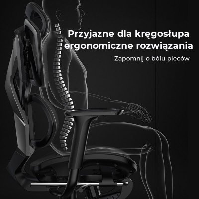 Fotel ergonomiczny gamingowy Angel Furia Grey