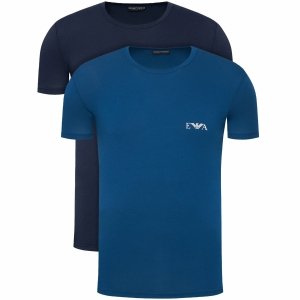 Emporio Armani t-shirt koszulka męska niebieska i granatowa komplet 2-pack 