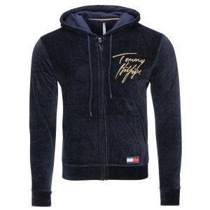 TOMMY HILFIGER  BLUZA MĘSKA WELUROWA GRANATOWA UMOUM01932 DW5