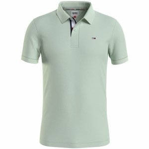 Tommy Jeans Hilfiger koszulka polo polówka męska Slim Fit miętowa DM0DM15940-LXW