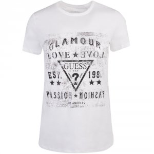 Guess t-shirt koszulka damska biała W3RI6Z-JA900-G011