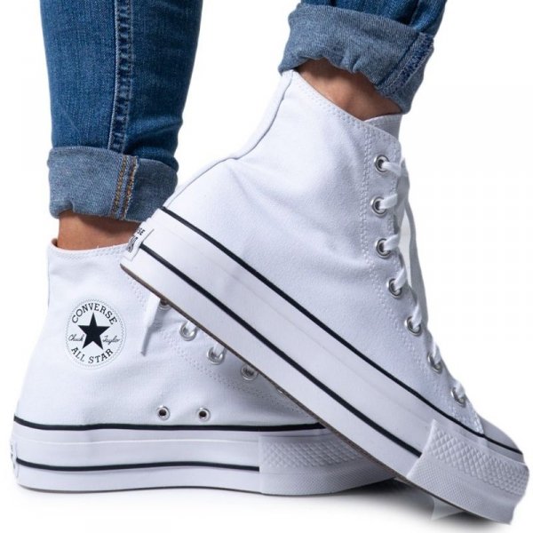 Converse All Star buty obuwie trampki damskie białe Chuck Taylor Platform 560846C