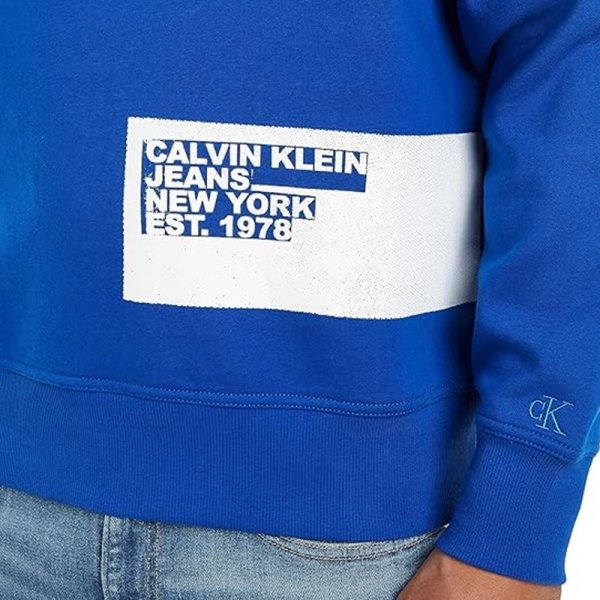 Calvin Klein bluza męska z kapturem niebieska J30J324102-C6X