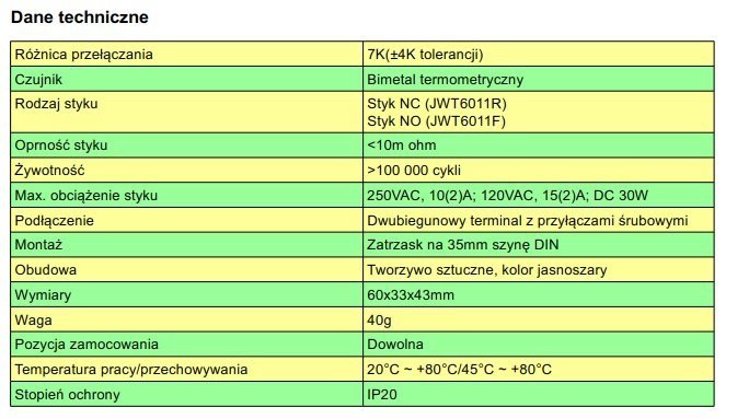 Termostat do grzałek