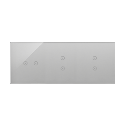 Panel dotykowy 3 moduły 2 pola dotykowe poziome, 2 pola dotykowe pionowe, 2 pola dotykowe pionowe, srebrna mgła