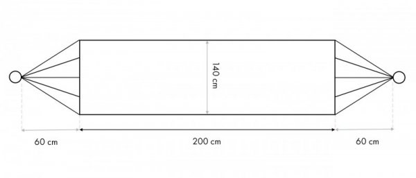 Duży hamak dwuosobowy huśtawka 320x140cm