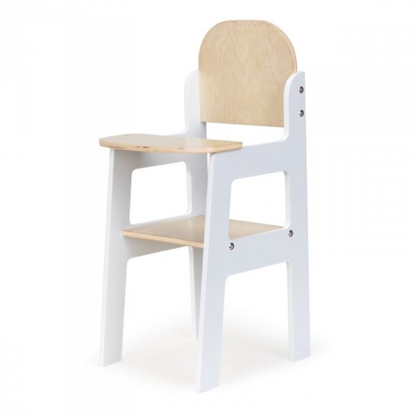 Drewniane krzesełko dla lalek fotelik do karmienia dla misi pluszaków ECOTOYS