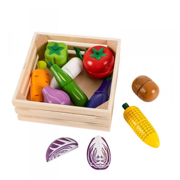 Drewniane warzywa do krojenia na magnes dla dzieci Ecotoys