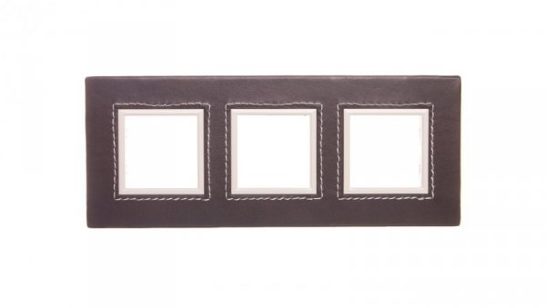DANTE Ramka potrójna skóra CHOCO 4522583