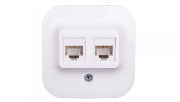 FORIX Gniazdo komputerowe podwójne RJ45 kat.5e UTP białe 782428
