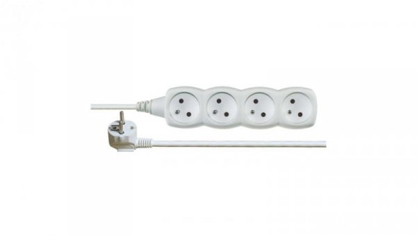 Przedłużacz 4-gniazda z/u 10m /H05VV-F 3G1/ biały P0410