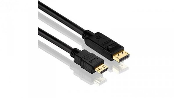 Kabel przyłącze wtyk Displayport - wtyk HDMI 10,8Gb/s 4K 30Hz wideo HD 3D HDCP 1.4 DP12 /1,5m/