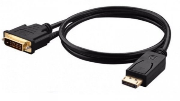 Kabel przyłącze wtyk DVI - wtyk Displayport 10,8Gb/s 4K 30Hz wideo HD 3D HDCP 1.4 DP14 /1,5m/