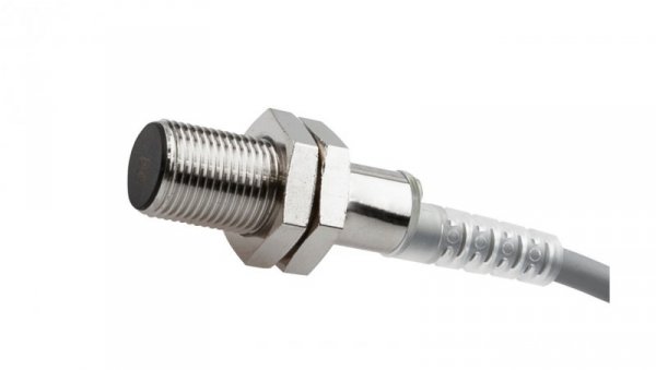 Czujnik indukcyjny M12x1 dł: 35mm zabudowany Sn: 2mm 10-30V DC PNP NO kabel 2m PVC IP67 mosiądz niklowany IA120104