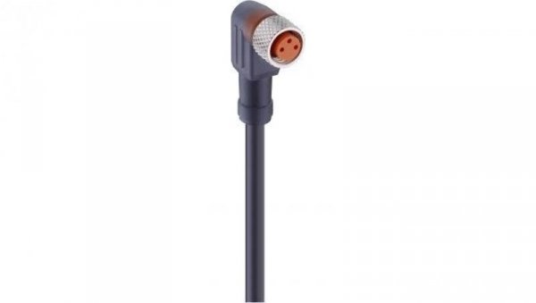 Kabel konfekcjonowany jednostronnie M8 3-pinowy złącze żeńskie kątowe +LED samoblokujący gwint czarny PUR RKMWV/LED A 3-224/2 M