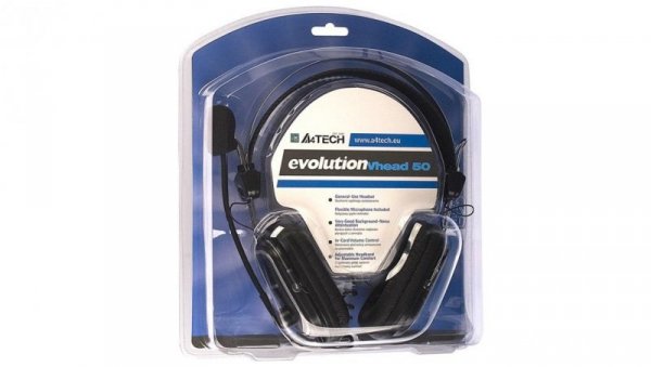 Słuchawki z mikrofonem A4 TECH Evo Vhead 50 A4TSLU09264 (kolor czarny)