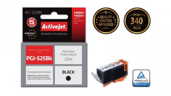 Tusz Activejet ACC-525BN (zamiennik Canon PGI-525PGBK Supreme 20 ml czarny)
