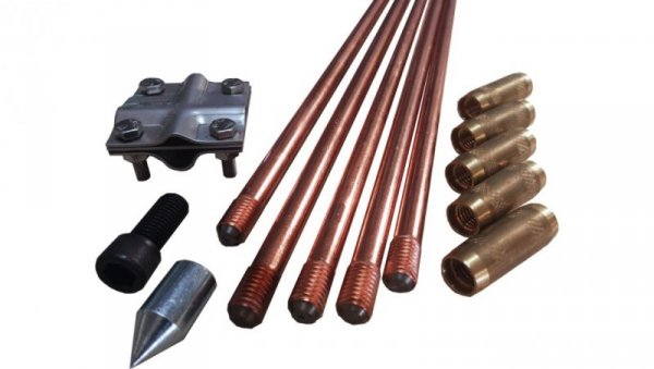 Uziom kompletny złączkowy pomiedziowany / miedziowany St/Cu, powłoka 250um Cu 14,2 mm 6 m /C1060112/