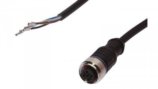 Kabel konfekcjonowany jednostrony złącze M12 żeńskie 4-pin proste wolny koniec przewodu 4x0,34mm² 5m PUR 250V IP67 VK500325