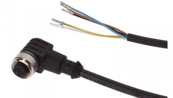 Kabel konfekcjonowany jednostrony złącze M12 żeńskie 5-pinowe kątowe wolny koniec przewodu x0,34mm² 10m PUR IP67 60V 90 stC VKA0