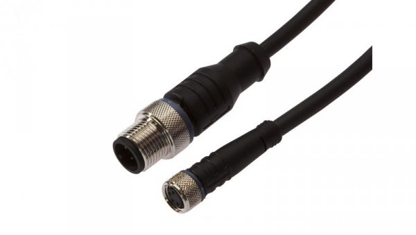 Złącze do samokonfekcjonowania M8 żeńskie 4-pinowe proste M12 męskie 4-pinowe proste 4x0,34mm² PUR 60V IP67 VK060F85