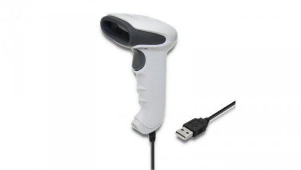 Qoltec Czytnik kodów kreskowych 1D CCD USB Biały