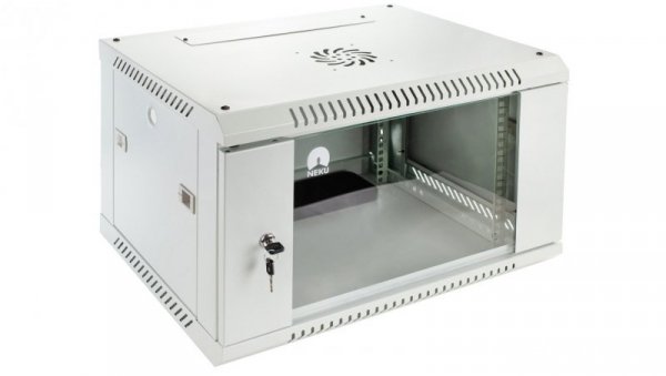 Szafa wisząca RACK 19 cali 6U 450mm szara NEKU TS BOX