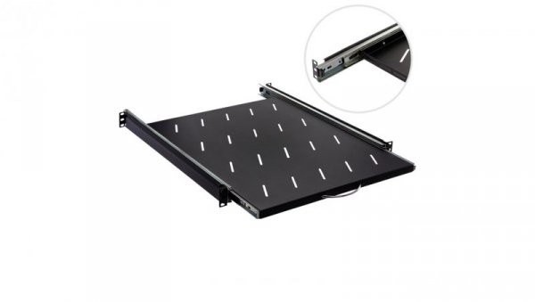 Półka wysuwana do szafy RACK 19 cali 1U 550mm czarna