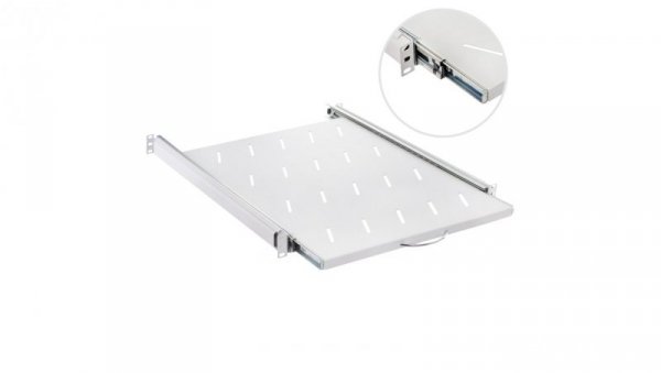 Półka wysuwana do szafy RACK 19 cali 1U 550mm szara