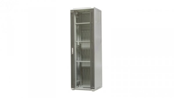 szafa ramowa stojąca EmiterNet Top, 42U, wym. 600X600x1980 (szer. x gł. x wys. mm), drzwi blacha/szkło w komplecie panel 2 wenty
