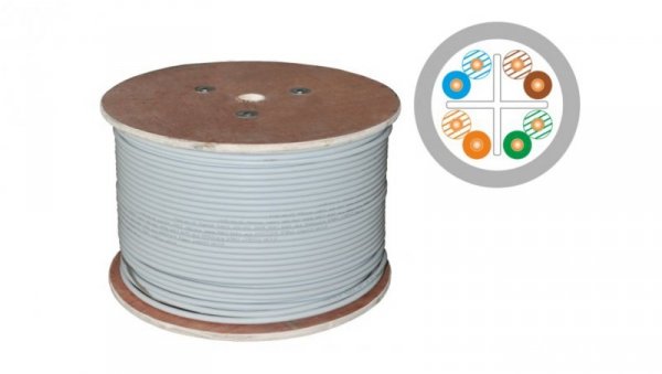 Kabel U/UTP kat.6 PVC Eca 4x2x23AWG 25 lat gwarancji, badanie jakości laboratorium INTERTEK (USA) ALANTEC /305m/